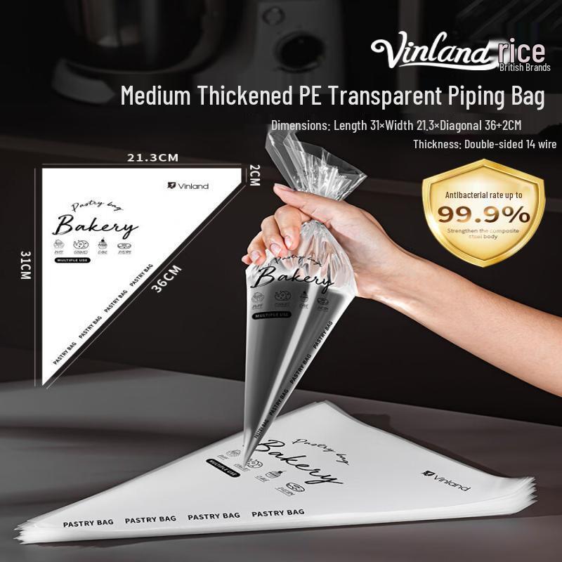 Commercial Thickened Disposable Pastry Bag & Nozzle Set