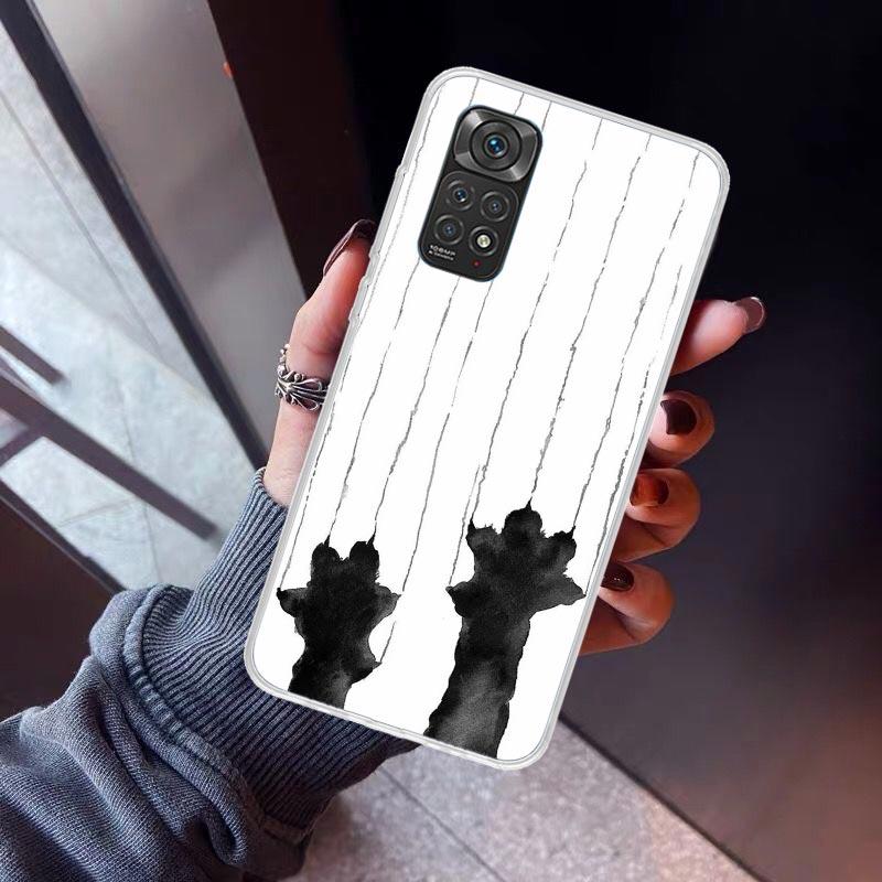 Cat Footprint Funny Paw Cute Phone Case For Xiaomi Redmi Note 10 11 12 13 14 15 Pro Plus 11S 12S 14S 11T 11E 10S Soft TPU Back C