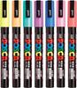 Japan Uni Posca Paint Marker Pen, 3M Fine Posca Marker with Reversible Tips, Acrylic Paint Pens Art Supplies, Fabric Paint Refil