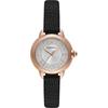 Mia Silver Black Leather Ladies Quartz Watch AR11631