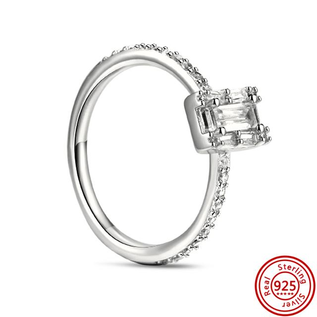 Νέο Ανοιξιάτικο Φιόγκο Φτερό Στέμμα Τριφύλλι Αφρώδη 925 Ασημένιο Στρογγυλό Δαχτυλίδι Γυναικείο Αυθεντικά ευρωπαϊκά κοσμήματα