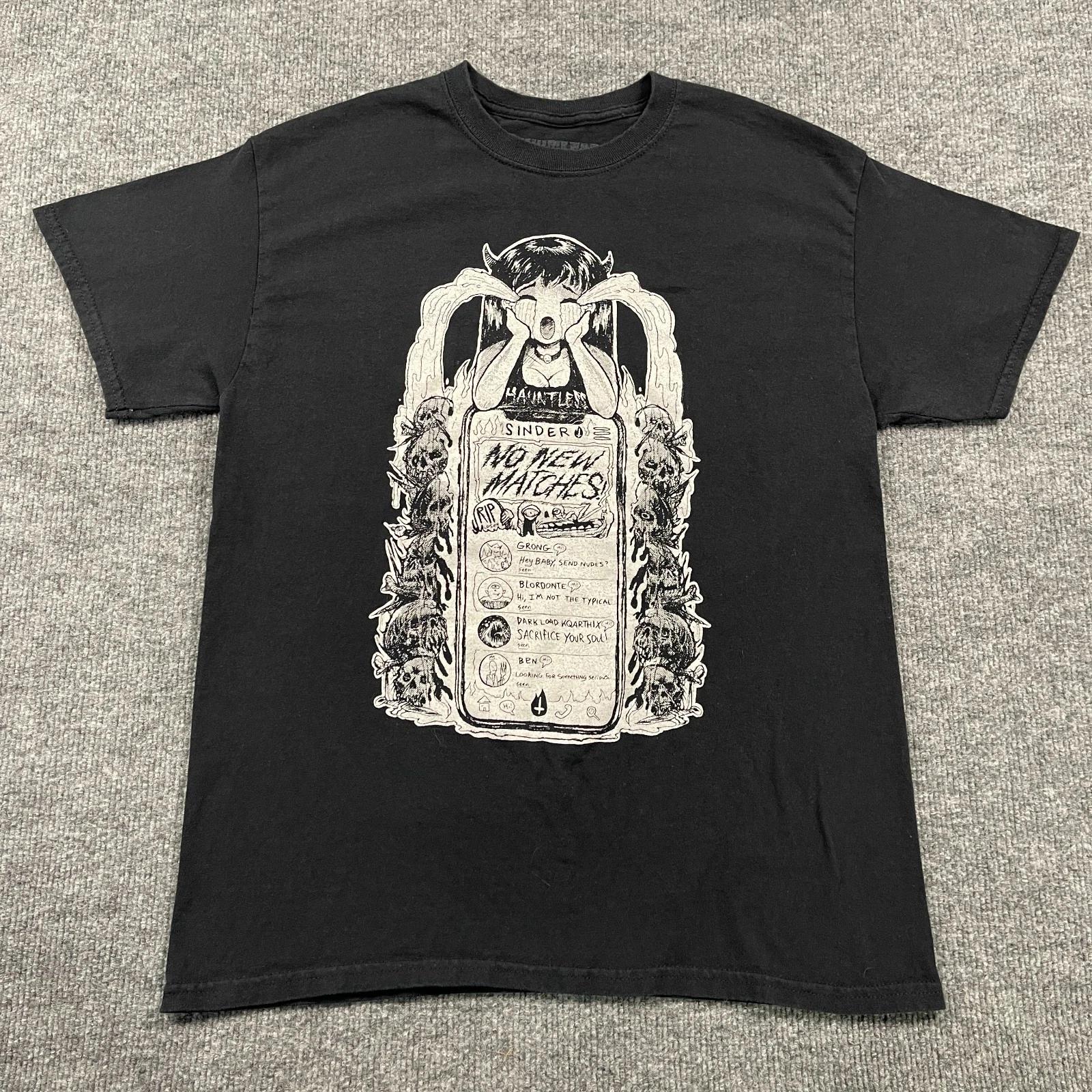 

Hauntless No-Matches Tinder Parody Online Dating Anime Shirt Medium 18x26 Black S
