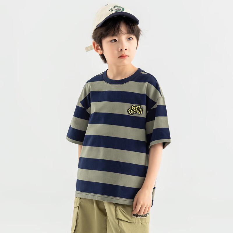 Duoduoja Boy's Lightweight Striped Short Sleeve T-Shirt
