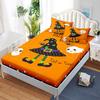 Happy Halloween Fitted Sheet Bed Mattress Protector Kid Pumpkin Bed Cover Twin Full Queen King Size Elastic Bed Sheet Pillowcase