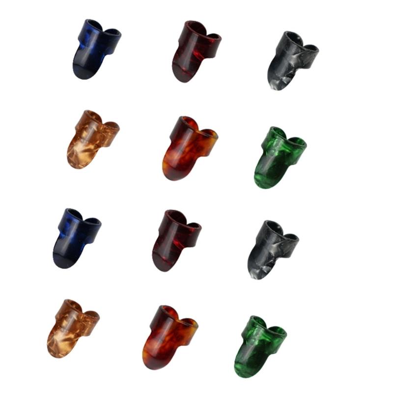 12Pcs Guitar Finger Picks Flat Thumbpicks Plectrums Picks for Fingerstyle Acoustic Guitar, Banjo or Ukulele Enduring