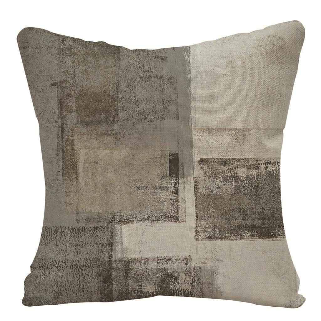 Home Oil Painting Geometric Abstract Pillow Case Sofa Pillow Cushion Cover