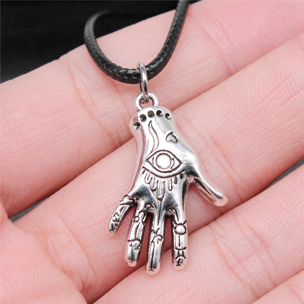 45cm Necklace Leather Chain Big Eye Of Horus Minimalist Jewelry Components QN029