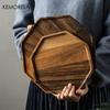 1PC Creative Acacia Wood Plate Dishes Rectangle Octagonal Food Dessert Tea Dinner Tray Outdoor Tableware