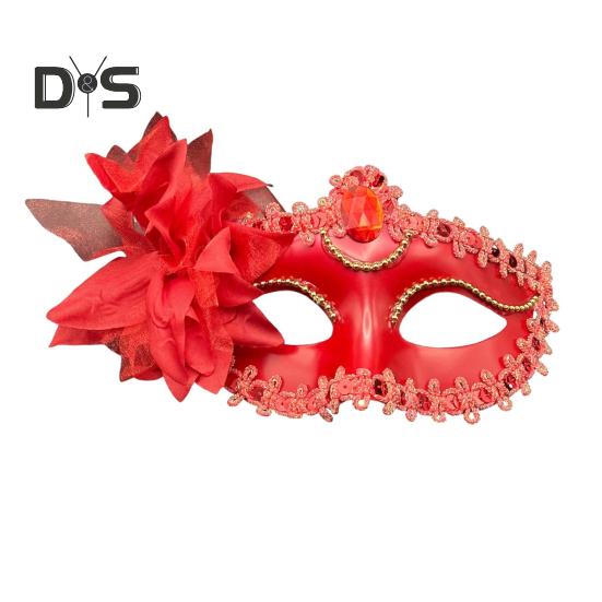 

Маскарадная подушка для лица для женщин, венецианская вечеринка на Хэллоуин, накладная подушка для глаз, карнавальный костюм для выпускного бала на карнавал Марди Гра красный
