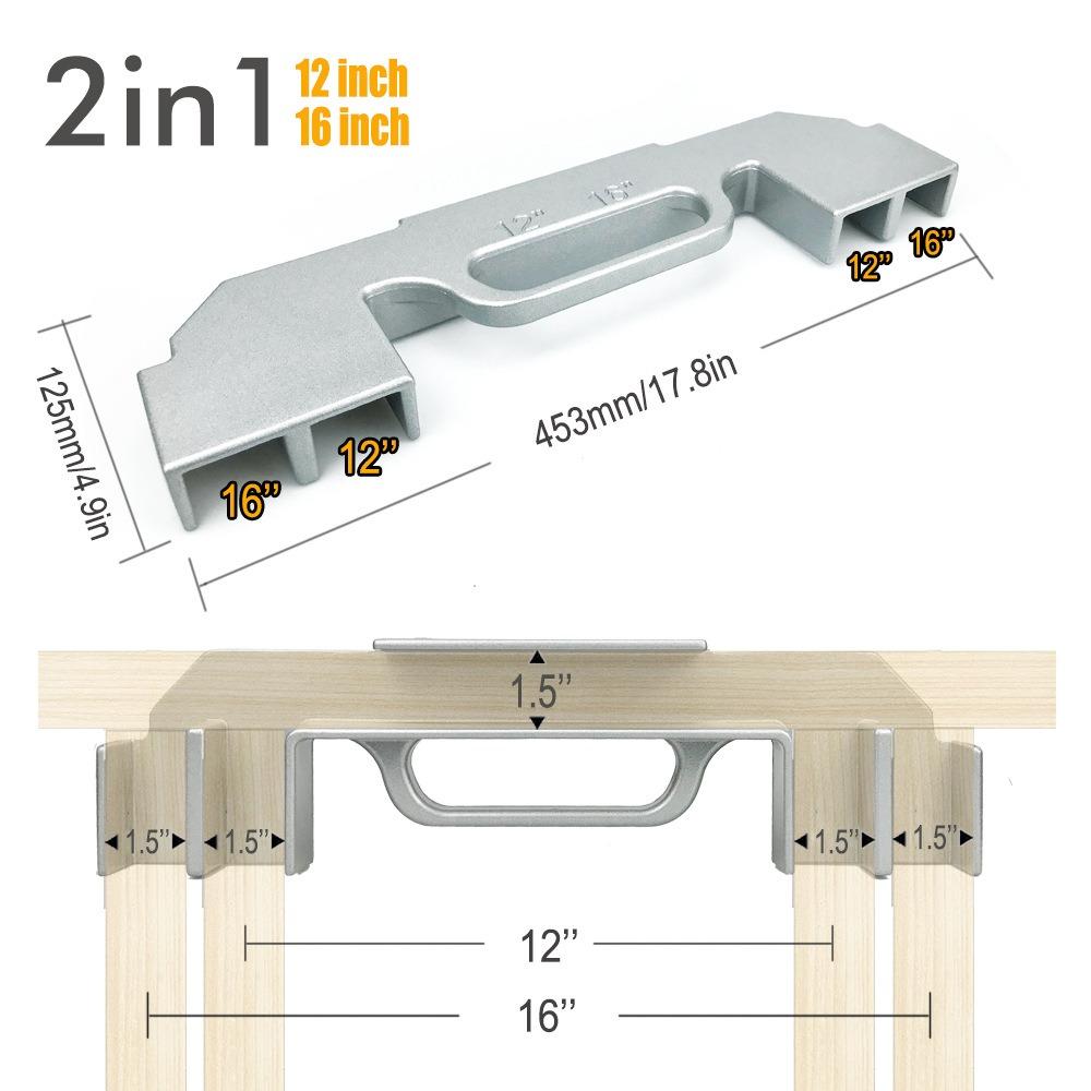 12-16 Inch Framing Spacing Positioning Jig Center Stud Layout Stud Frame Spacing Tool  Framing Tool