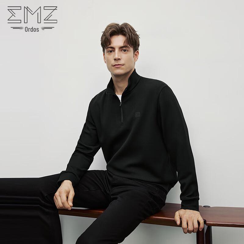 

EMZ Men s Stand Collar Long-Sleeve Solid Sweatshirt XL