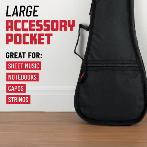 GATOR GBE Series Ukulele Gig Bag, Black, Nylon, GBE-UKE-SOP (Soprano Size)