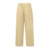 Women's Cotton And Linen Pants Color Loose Casual Elastic Waist Pocket Cropped Pants