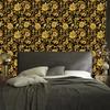 Golden Hibiscus Ochre Wallpaper, Ochre Background for Living Room and Bedroom 50x1000