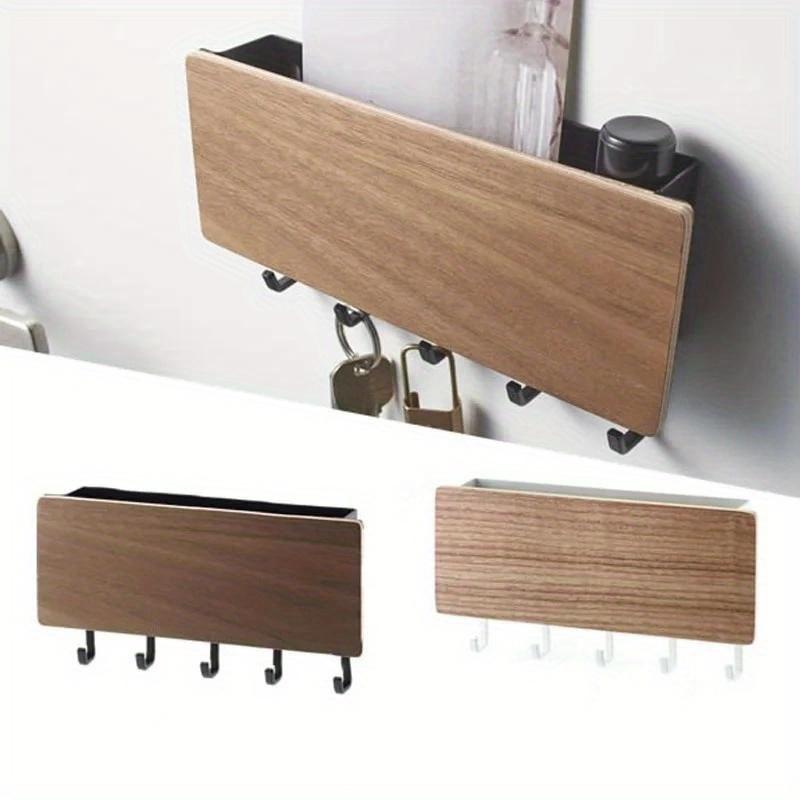 1pcs Wall Mounted Wooden Wall Rack Miscellaneous Clothes Rack Organizerwall Hook Living Room Storage Device Household Key Hook