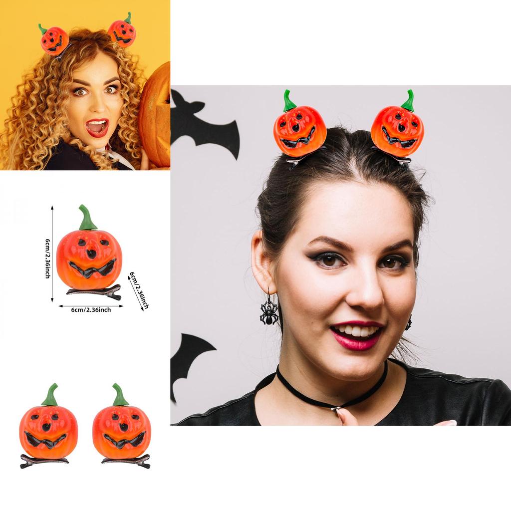 Halloween Decorative Pumpkin Hair Clip For Costume Party And Creative Headwear