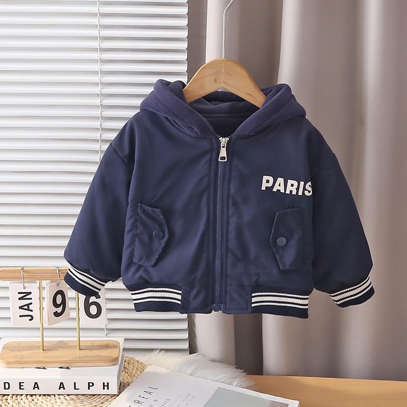 0-5-year-old boys' long sleeved jacket, Autumn and winter children's casual hooded sports top, Boys' fashionable clothes