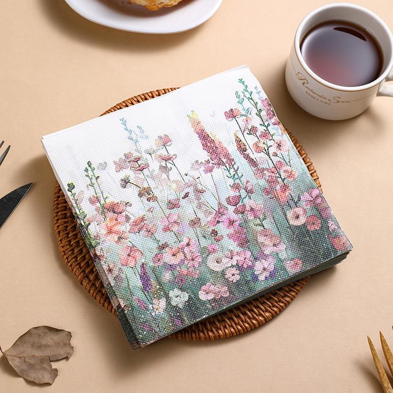 20Pcs/pack 33x33cm Flower Printed Paper Disposable Table Dinner Napkin Tissues Wedding Party Decoration