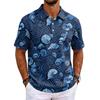 Men's Polo Shirt Short Sleeve Relaxed Fit Casual Top with Hawaiian Style Print and Lightweight Fabric for Daily Wear