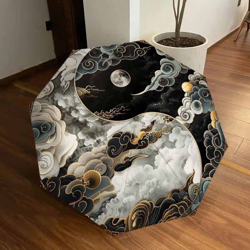 

1pc Yin-Yang Clouds Automatic Open/Close Umbrella, Folding Compact Umbrella with Lightweight Design for Women/Men yy251011071