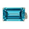 130 Ct Emerald Cut Aquamarine Blue Gemstone Pendant Lab Created A+ Certified AI-52-NS