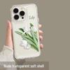 Weißes Tulpen Transparentes Case für Apple 12, 13, 14 Pro und 15 Pro Max und 16 Plus