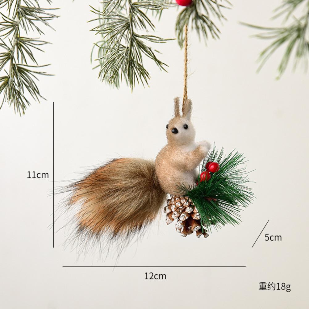Christmas Decoration Hanging Tree Decorations Cute Squirrel Decor Adorable Christmas Accessory As Shown Adjustable Tail Wire