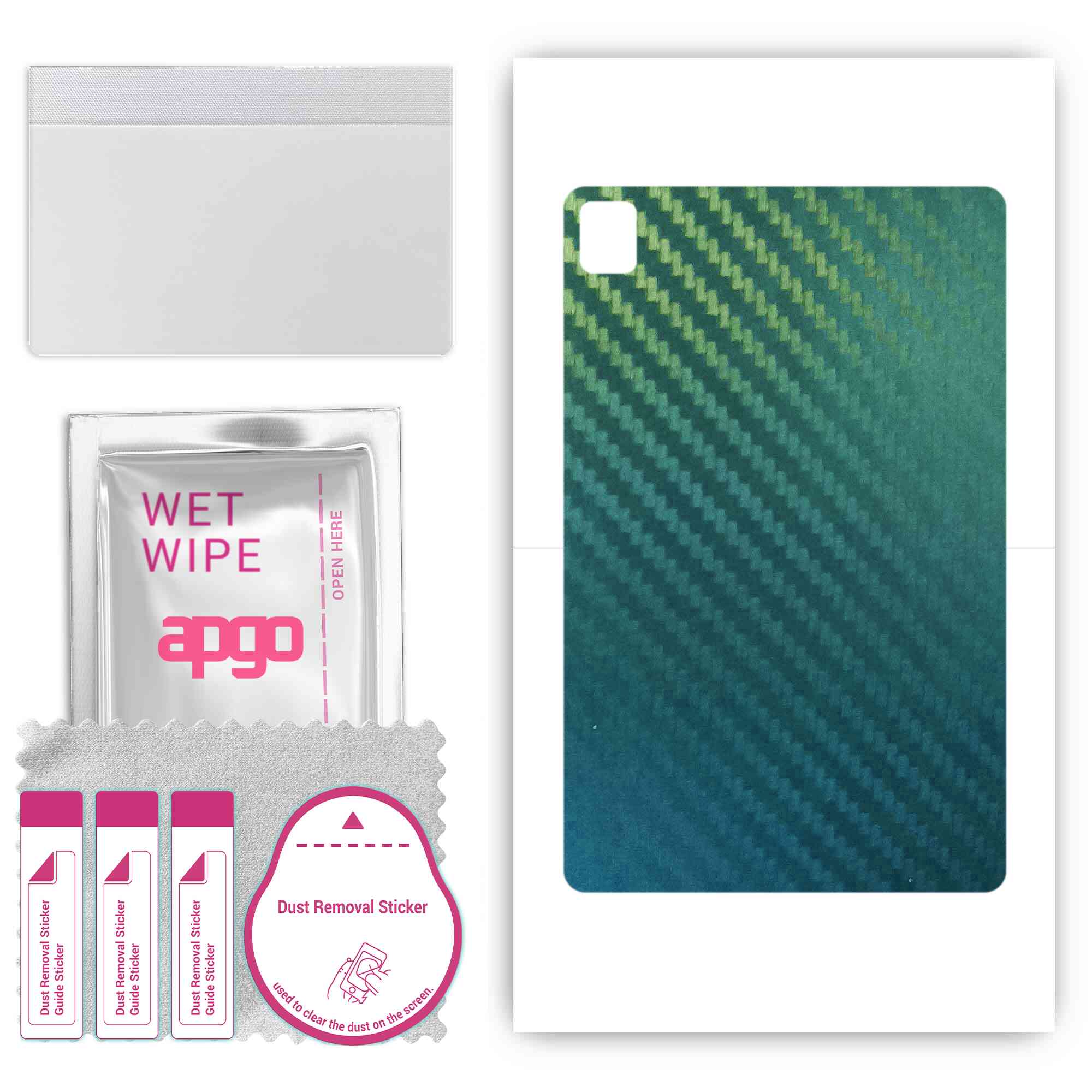 

apgo Protective Skin Sticker for the back compatible with Nokia T21, Wrap Film, Foil, Vinyl - Pattern Carbon Chameleon CAKA1