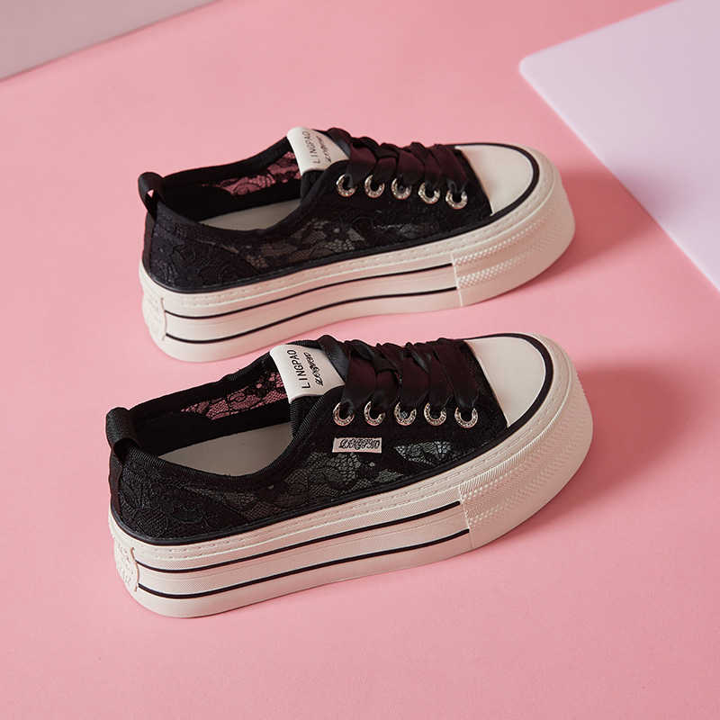 Fashion With Holes Platformed Green Shoes Woman Training Sneakers Lady Casual Women's Tennis Sports Sapatenes Luxury Particular