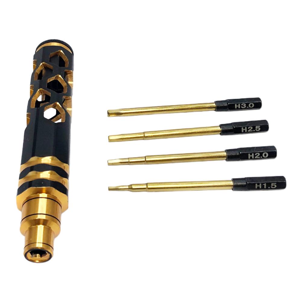 4 In 1 Hexagonal Screwdrivers 1.5 2.0 2.5 3.0mm Hexagon Socket Screwdriver Hand Tool Metal for Heli Airplanes Cars Boat RC Parts