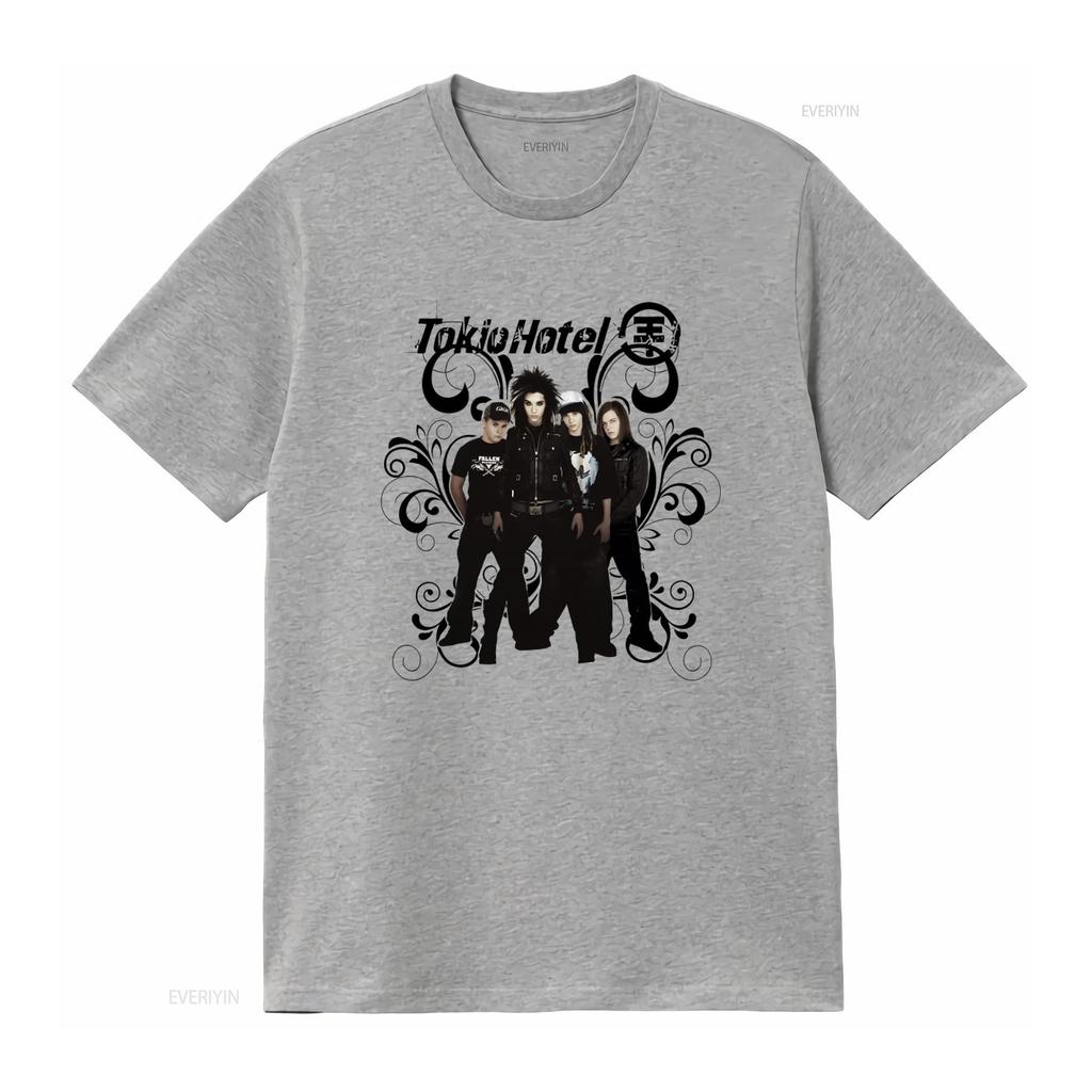 Tom Kaulitz Tokio Hotel Band T Shirt Tops Fashion Streetwear vintage Washed Stretched Comfortable Versatile graphic homme