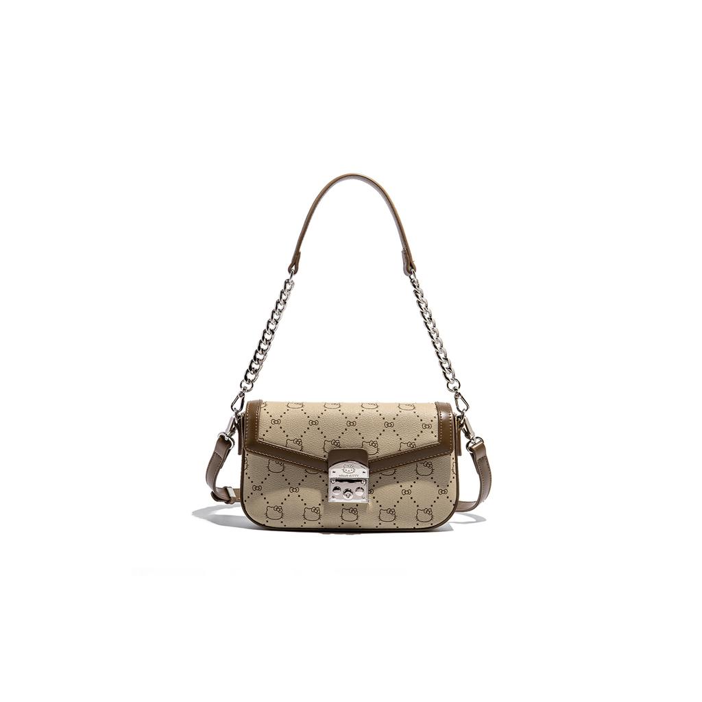 New Sanrio Hello Kitty PU Shoulder Bag Regular Women's Ecru/Khaki/Coffee SHHF41410