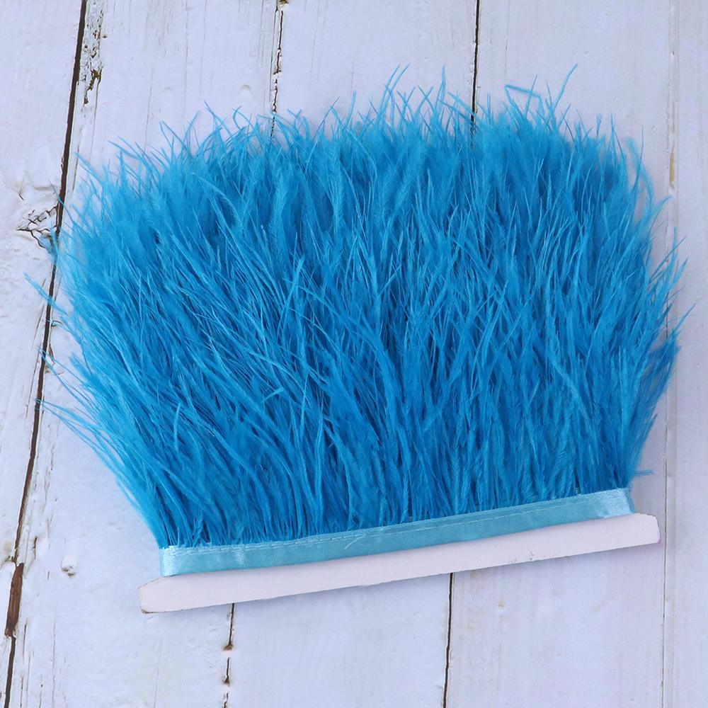 1 Meter Ostrich feather Trim Ribbon Dyed Various Long Ostrich Fringe 8-10CM feathers for crafts Dress/skirt Sewing Accessory