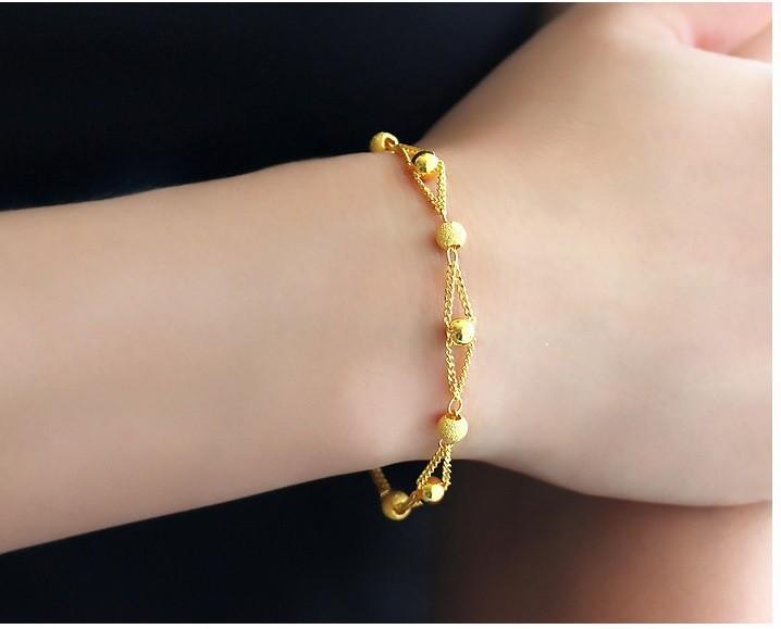 Galvanisiertes Gold Damen Perlen Simuliertes Gold Gebrochenes Gold Armband, Sandgold Erbschaft Gebrochenes Silber Wenige Tael Wind Armbänder