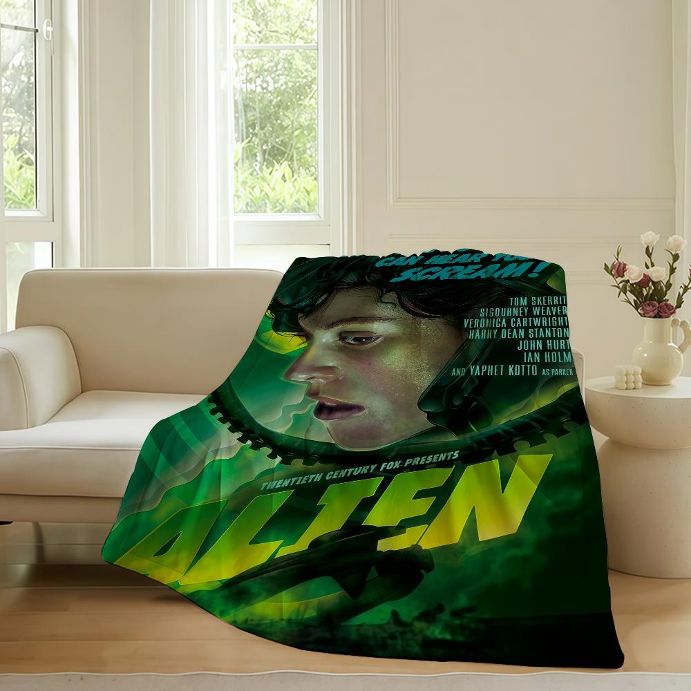 Horror movie A-Alien E-Earth Blanket For Sofa Office Bed Plane Travel Sleep Read Relax Camping Soft And Warm