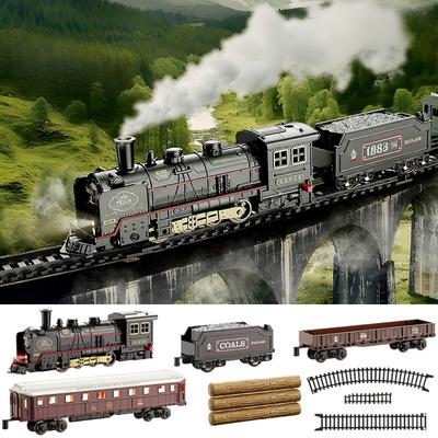 Kinder Retro Elektrische Dampflok Eisenbahn Spielzeug Klassische Eisenbahn Güterzug Hochgeschwindigkeitsstrecken Zugmodell Jungenspielzeug Weihnachtsgeschenk