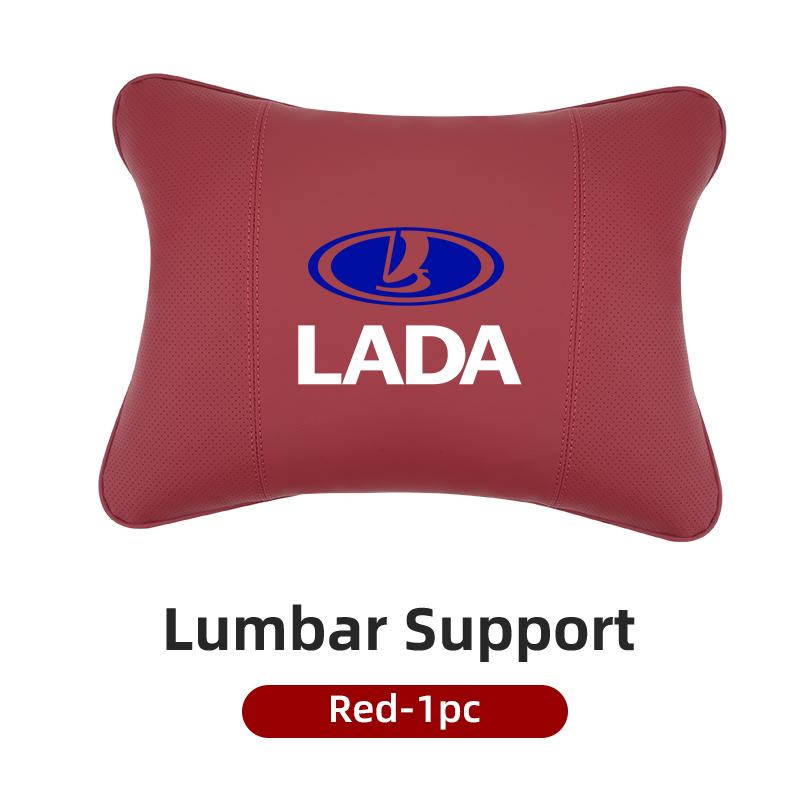 Leather Car Headrest Lumbar Support Backrest Neck Pillow Accessories For Lada Priora Sedan Sport Kalina Granta Vesta Niva Largus