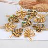 2pcs Enamel Dazzle Tree Leaf Pendants Stainless Steels Fish Tortoise Necklace Charms DIY Vintage Earring Jewelry Making Supplies