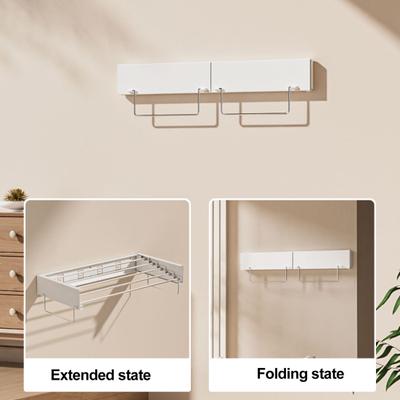 Foldable Clothes Drying Rack Wall Mounted Laundry Drying Rack with 4 Stainless Steel Bars Space-Saving Folding Towel Rack for Bathroom Laundry Balcony