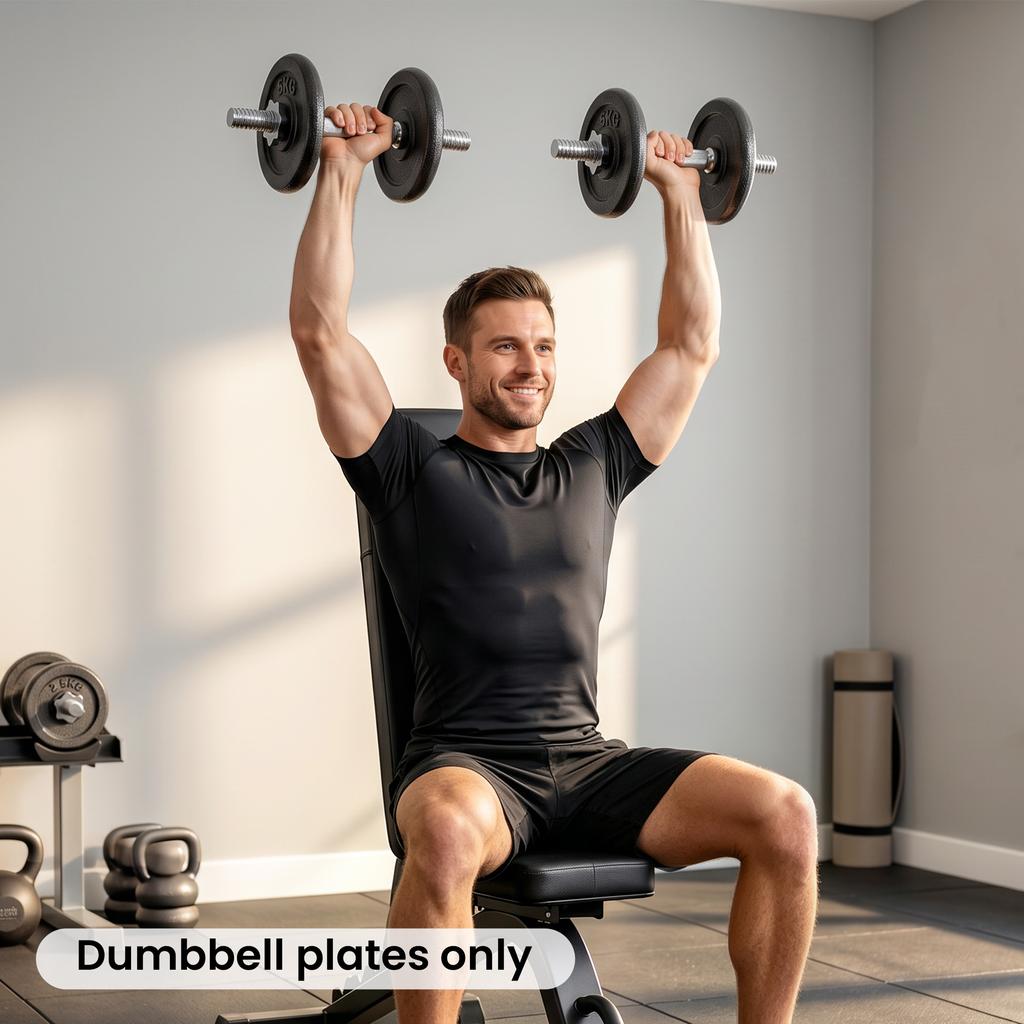 Weight Plates Set, 1"/2.5cm Weight Disc Pair, 4 x 5kg Metal Dumbbell/Barbell Plates for Home Gym