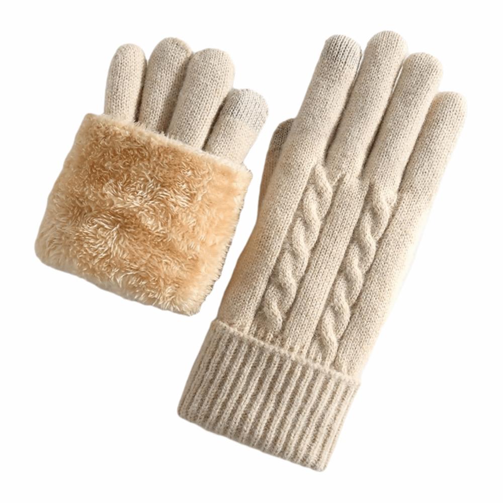 Lamb Velvet Thermal Gloves Cable Knit Touchscreen Gloves New Winter Gloves Winter Commuting