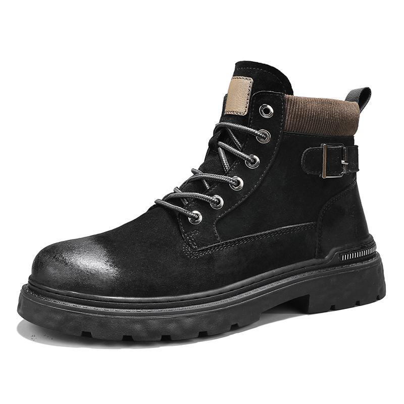 Fashion Casual Men's Short Boots Fashionable and Versatile Design Style Outdoor Motorcycle Street Walking Daily Office Quality Shoes Hot