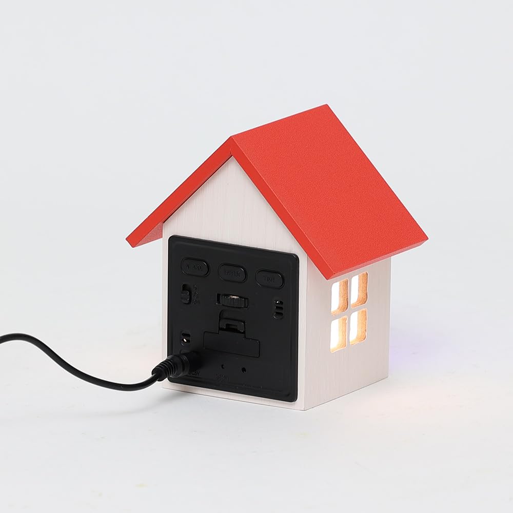 And Nostalgic Clock Lamp by GLIM HOUSE Gentle, Warm, House-shaped (RED) #25155