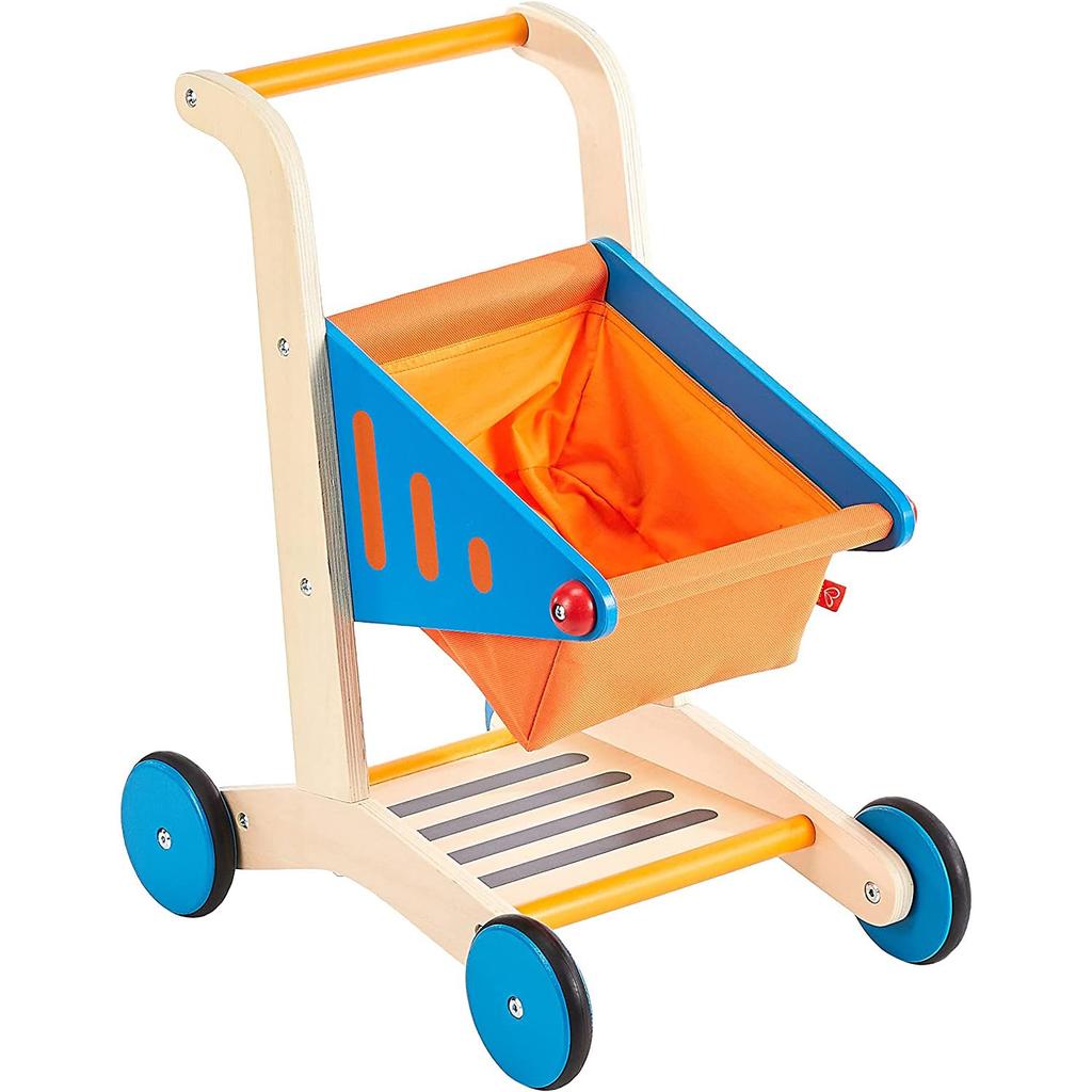 Hape Pretend Play Shopping Cart 42.8 X 50.4 X 30 Cm Ages 3 and Up Wooden Pretend Play Toy E3123