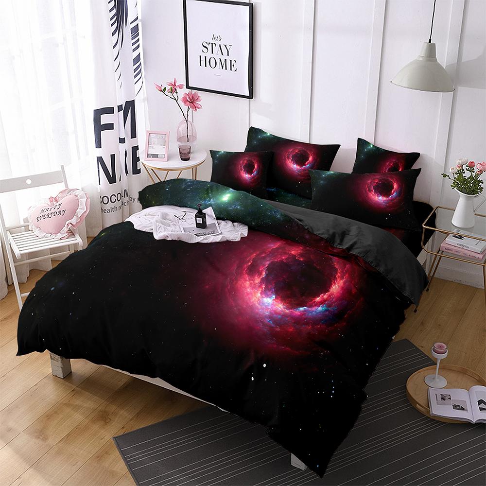 Luxury Galaxy Dark Blue Bedding Set Twin Full Queen King Size Duvet/Quilt Cover Set Shining Stars Starry Sky Comforter Cover