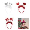 Valentines Day Cute Love Heart Headband Sequins Love Head Bopper Hair Hoop for Party Props Holiday Costume Accessory
