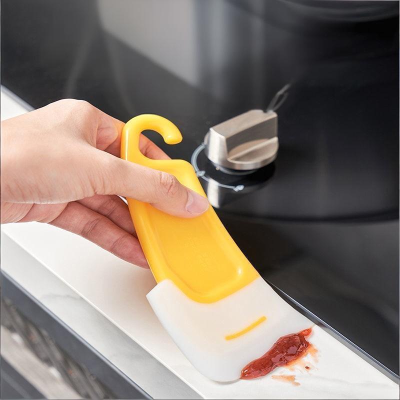 Kitchen Silicone Residue Scraper 2/4Pcs Non-Scratch Reusable Pot Pan Dish Scraper for Home Restaurant Cleaning Use