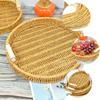 Woven Storage Basket Rustic Design for Fruits Snacks Bread Long-Lasting Home Kitchen Organizer Rattan Woven Basket