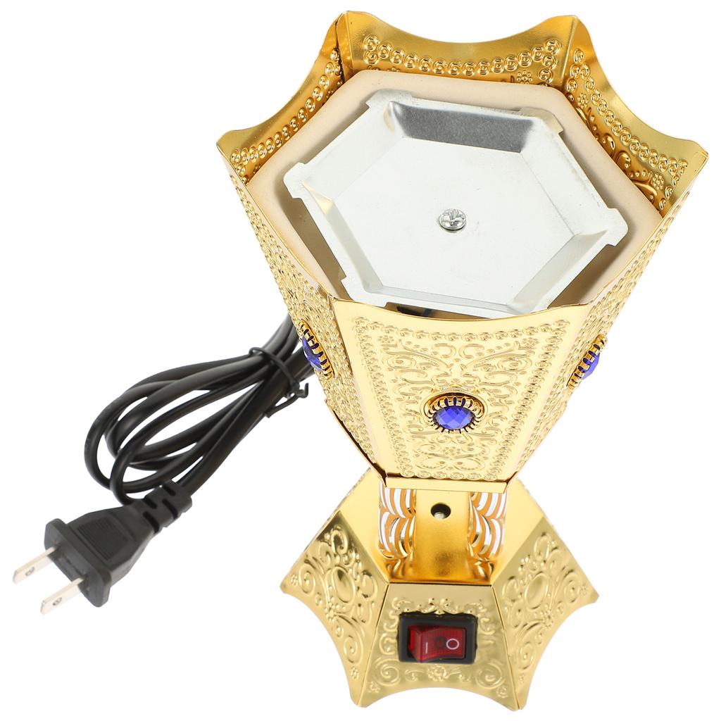 Elektrický kadidelník Retro Domácí Elektrický Kadidelník Železný Bakhoor Nament LED S Časovačem Terapie Domácí Kadidelník