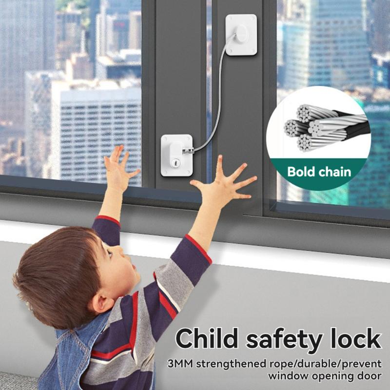 Combination Refrigerator Lock No Drill Adhesive Mount Heavy Duty Steel Cable for Home Kitchen Fridge Cabinet Drawer